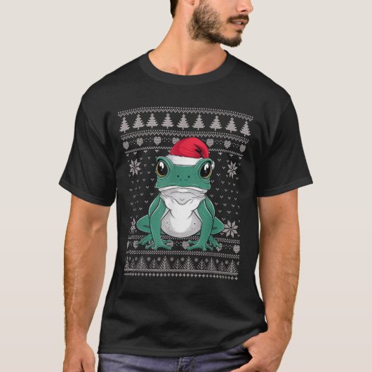 Funny Ison Dart Frog Ugly Christmas Sweater Santa T-Shirt (Vorderseite)