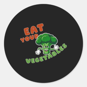 Funny isst deinen Veggies-Aufkleber Runder Aufkleber