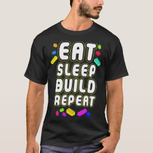 Funny isst Schlaf Baugeschenk Männer Frauen Coole T-Shirt
