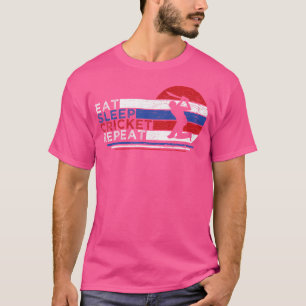 Funny isst Schlaf Cricket Wiederholung für die Cri T-Shirt