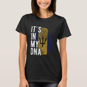 Funny ist es in meiner DNA Barbados Fahne Fingerpr T-Shirt