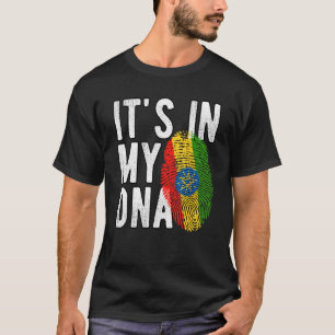 Funny ist es in meiner DNA Ethiopia-Flagge Fingerp T-Shirt