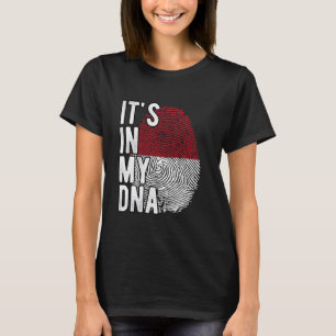Funny ist es in meiner DNA Indonesien Flagge Finge T-Shirt