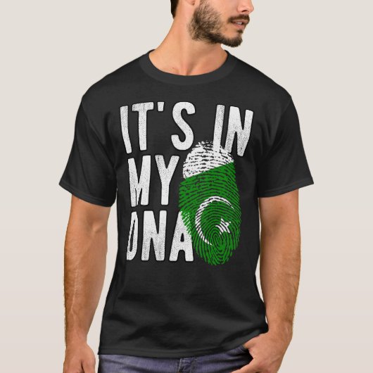 Funny ist es in meiner DNA Pakistan-Flagge Fingerp T-Shirt (Vorderseite)