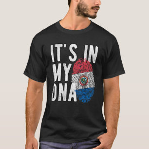 Funny ist es in meiner DNA Paraguay Fahne Fingerpr T-Shirt