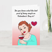 Funny ist Single am Valentinstag Karte (Vorderseite)