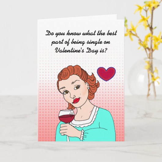 Funny ist Single am Valentinstag Karte (Gelbe Blume)