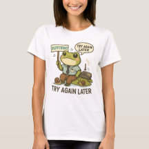 Funny IT Frog T - Shirt - "Buffering" Technischer