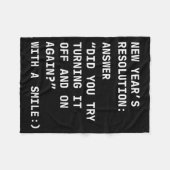 Funny It New Year’s Resolution Tech Computer Suprt Fleecedecke (Vorderseite (Horizontal))