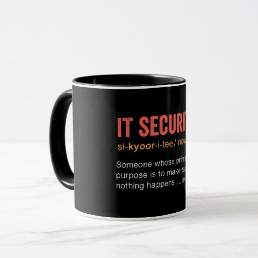 Funny IT Security Definition Tasse (Vorderseite Links)