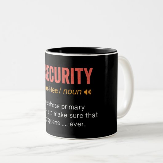 Funny IT Security Definition Zweifarbige Tasse (VorderseiteRechts)