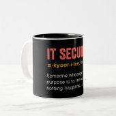 Funny IT Security Definition Zweifarbige Tasse (Vorderseite Links)