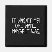 Funny, It Wasn't Me . Sarcastic Joke Tee  Magnet (Vorne)