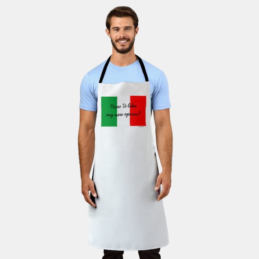 Funny Italian Accent Flag Italiens Schürze (Getragen)