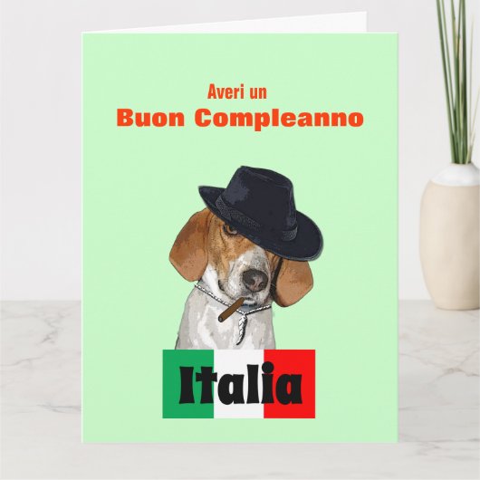 Funny Italian Birthday Mobster Charley Dog Card Karte (Vorderseite)