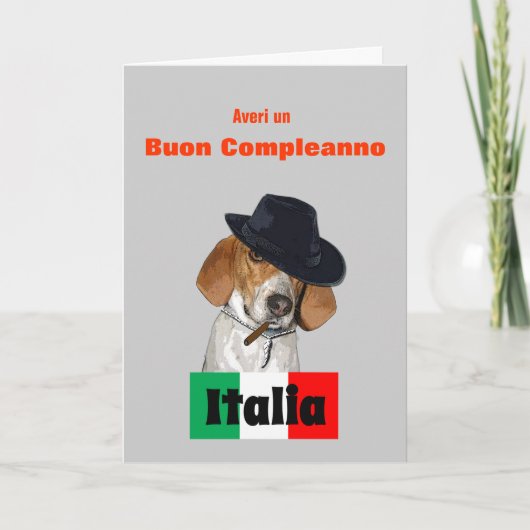 Funny Italian Birthday Mobster Charley Dog Card Karte (Vorderseite)