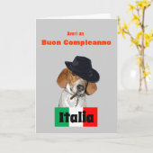 Funny Italian Birthday Mobster Charley Dog Card Karte (Gelbe Blume)