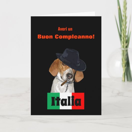 Funny Italian Birthday Mobster Charley Dog Card Karte (Vorderseite)