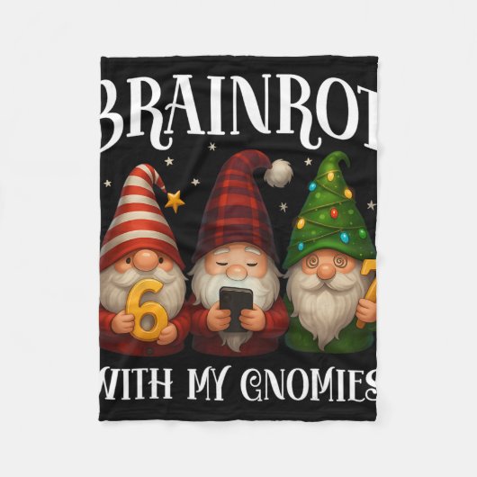 Funny Italian Brainrot Christmas 67 Gnomes X-mas B Fleecedecke (Vorderseite)