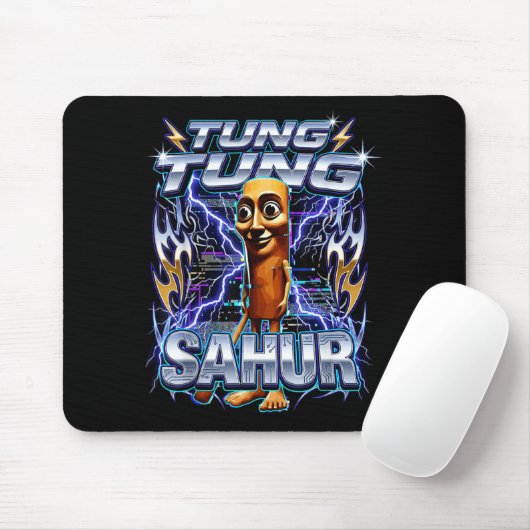Funny Italian Brainrot Tung Tung Tung Sahur Mousepad (Mit Mouse)
