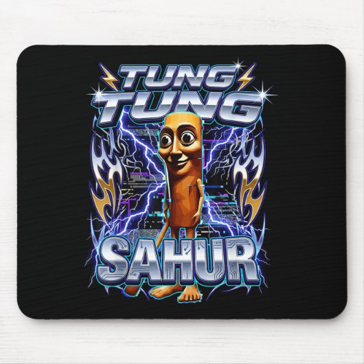 Funny Italian Brainrot Tung Tung Tung Sahur  Mousepad (Vorne)
