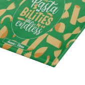 Funny Italian Food Zitat Retro Pasttern Muster Schneidebrett (Ecke)