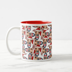 Funny Italian Greyhound Christmas Pattern Zweifarbige Tasse