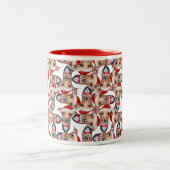 Funny Italian Greyhound Christmas Pattern Zweifarbige Tasse (Mittel)