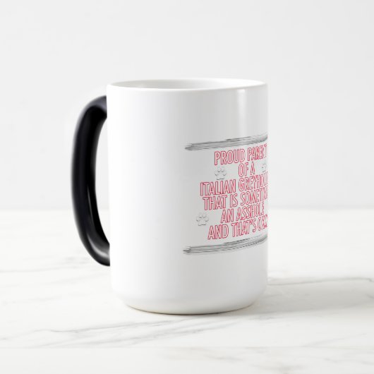 Funny Italian Greyhound Geschenke Dog Mama Vater Verwandlungstasse (Vorderseite Links)