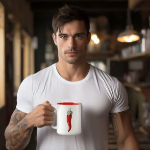 Funny Italian Red Horn Cornuto Stereotype Zweifarbige Tasse