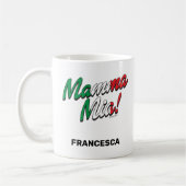 Funny italienisches Sprichwort Mamma Mia! Tasse (Links)