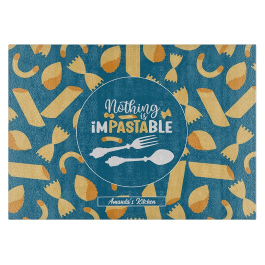 Funny Italy Food Pub Retro Italienische Pasta Must Schneidebrett (Vorderseite)