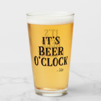 Funny It's Beer O'clock Zitat Typografie Bier