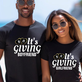 Funny It's Giving Girlfriend Couples Valentine T-Shirt
