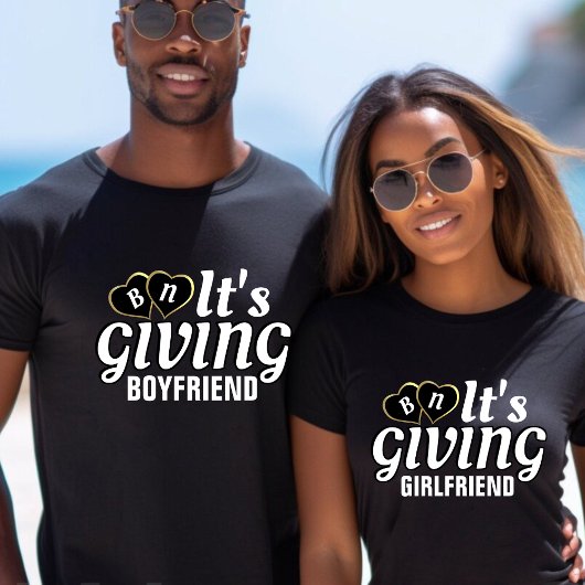 Funny It's Giving Girlfriend Couples Valentine T-Shirt
