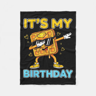 Funny Its My Birthday Waffle Dab Cartoon Party Boy Fleecedecke