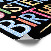 Funny It's My Sister's Birthday Sketch Pencil Arti Poster (Ecke)