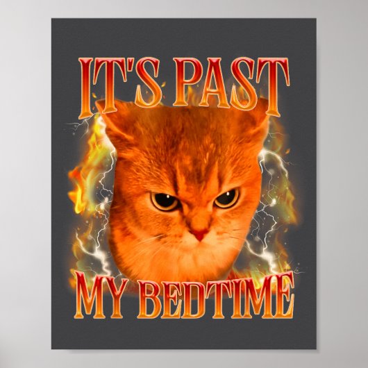 Funny It's Past My Bedtime Cat Meme Animals Humor  Poster (Vorne)