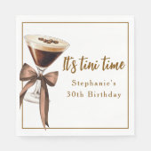 Funny It's Tini Time Espresso Martinis Geburtstag Serviette (Vorderseite)