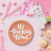 Funny It's Turkey Time Erntedank Dinner Sprichwort Pappteller (Party)