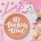 Funny It's Turkey Time Erntedank Dinner Sprichwort Pappteller (Party)