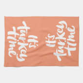 Funny It's Turkey Time Erntedank Lettering Geschirrtuch (Horizontal)