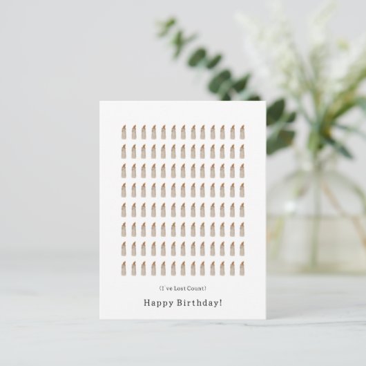 Funny I've Lost Count Happy Birthday Candles Card Postkarte (Stehend Vorderseite)