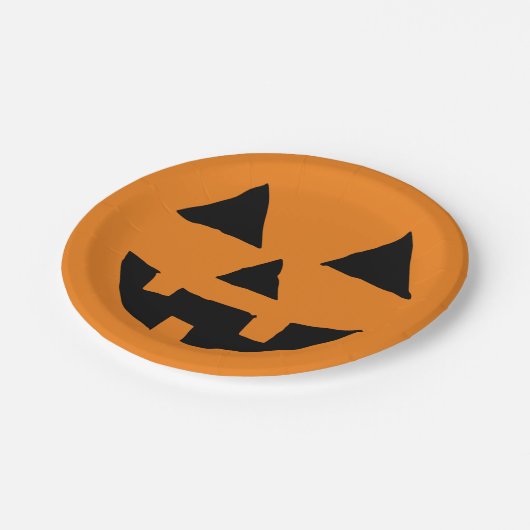 Funny Jack O Lanter Halloween Art Simple Jack O Pappteller (Schrägansicht)