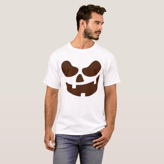 Funny Jack-o'-Lantern Face Halloween T-Shirt (Vorne ganz)