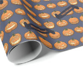 Funny Jack O Lantern Happy Halloween! Pumpkins Geschenkpapier (Rolleneckpunkt)