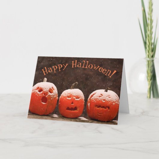 Funny Jack-O-Lanterns Cry Halloween Karte (Vorderseite)