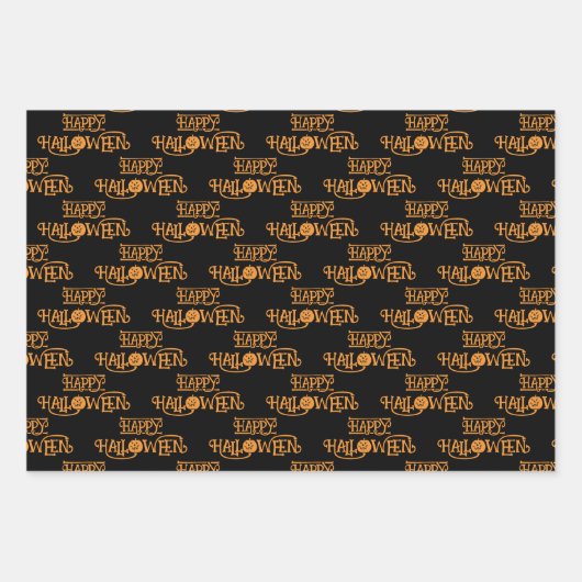 Funny Jack o'Lantern Pumpkins Happy Halloween Geschenkpapier Set (Vorderseite 3)
