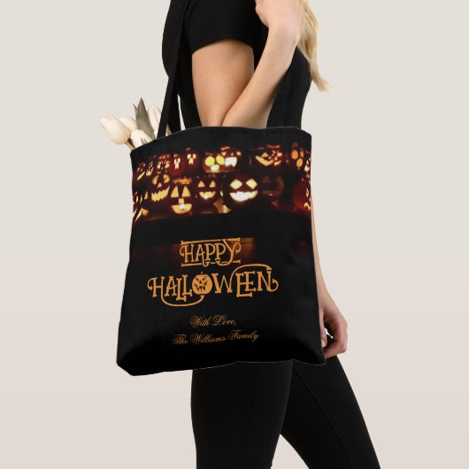 Funny Jack o'Lantern Pumpkins Happy Halloween Tasche (Von Nahem)