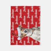 Funny Jack Russell Dog Name Gemustert Weihnachten Fleecedecke (Vorderseite)